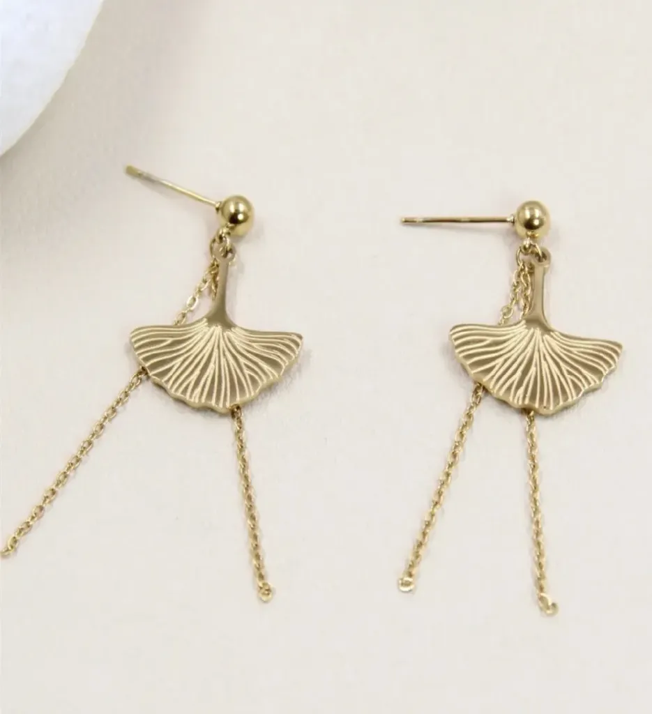 Boucles d'oreilles Ginkgo (Doré)