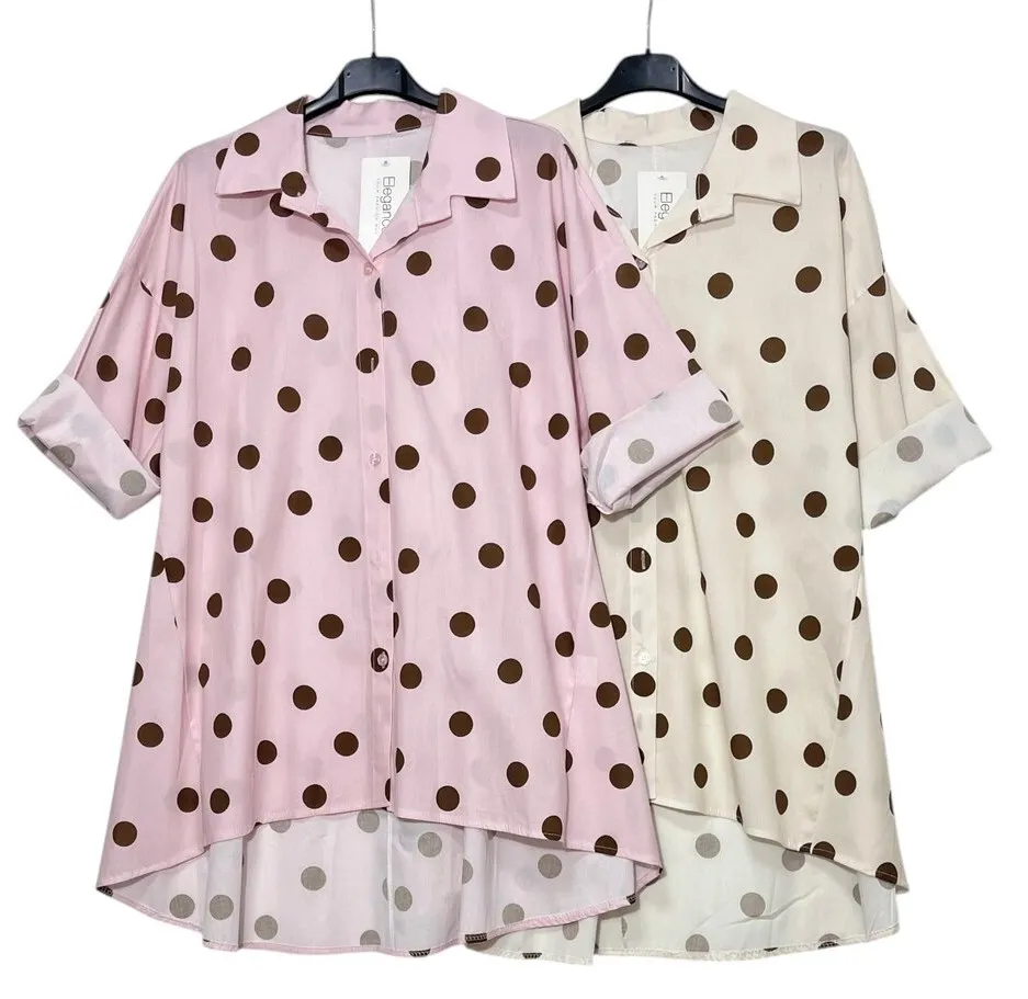 Chemise à pois (Rose)