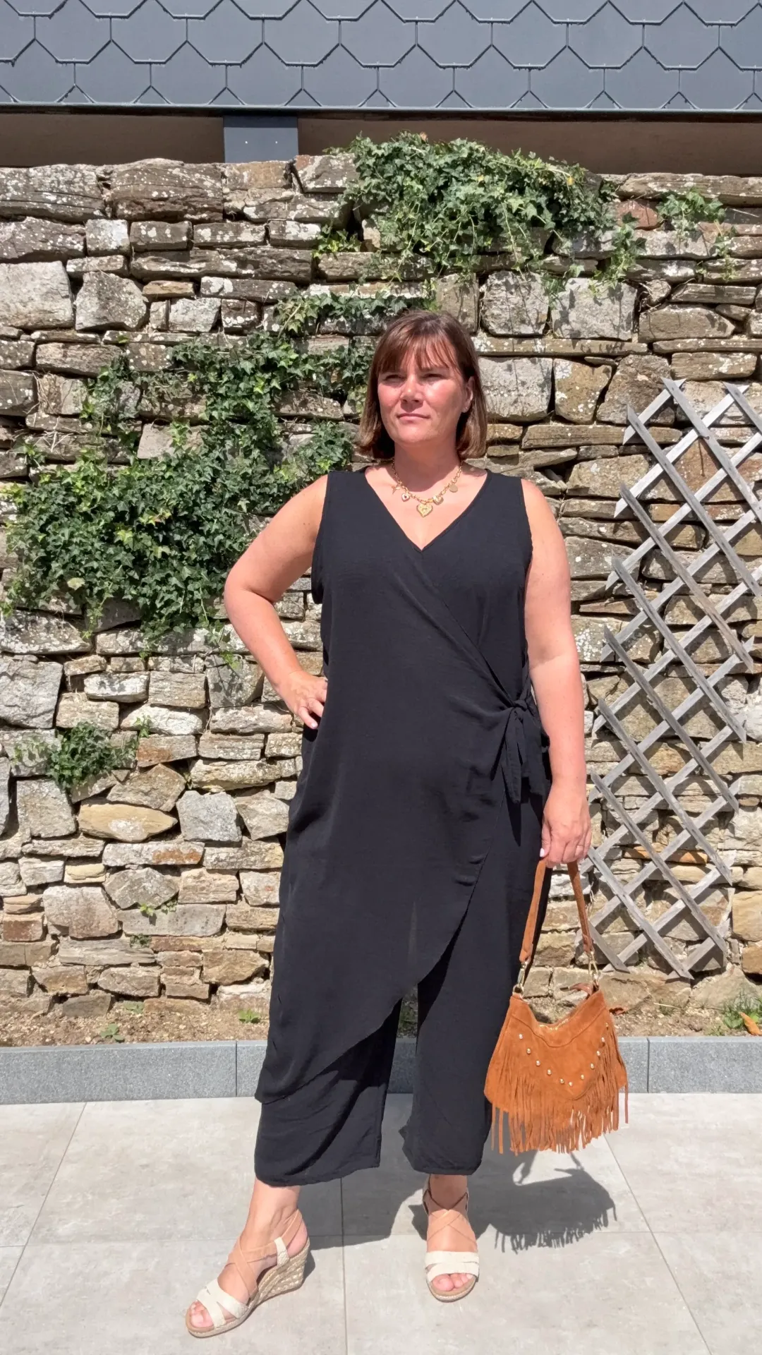 Combi Pantalon Cache coeur (Noir)