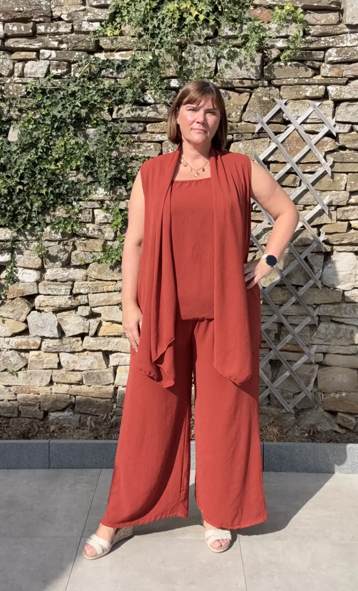 Ens. pantalon 3pièces Rouille