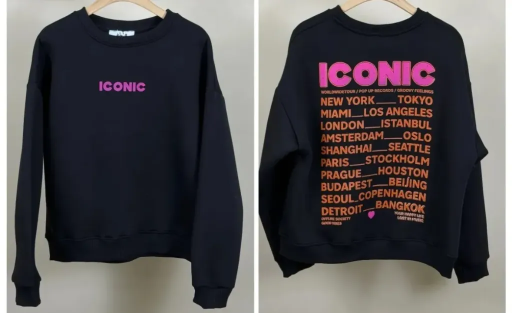 Sweat Iconic col rond (Noir)