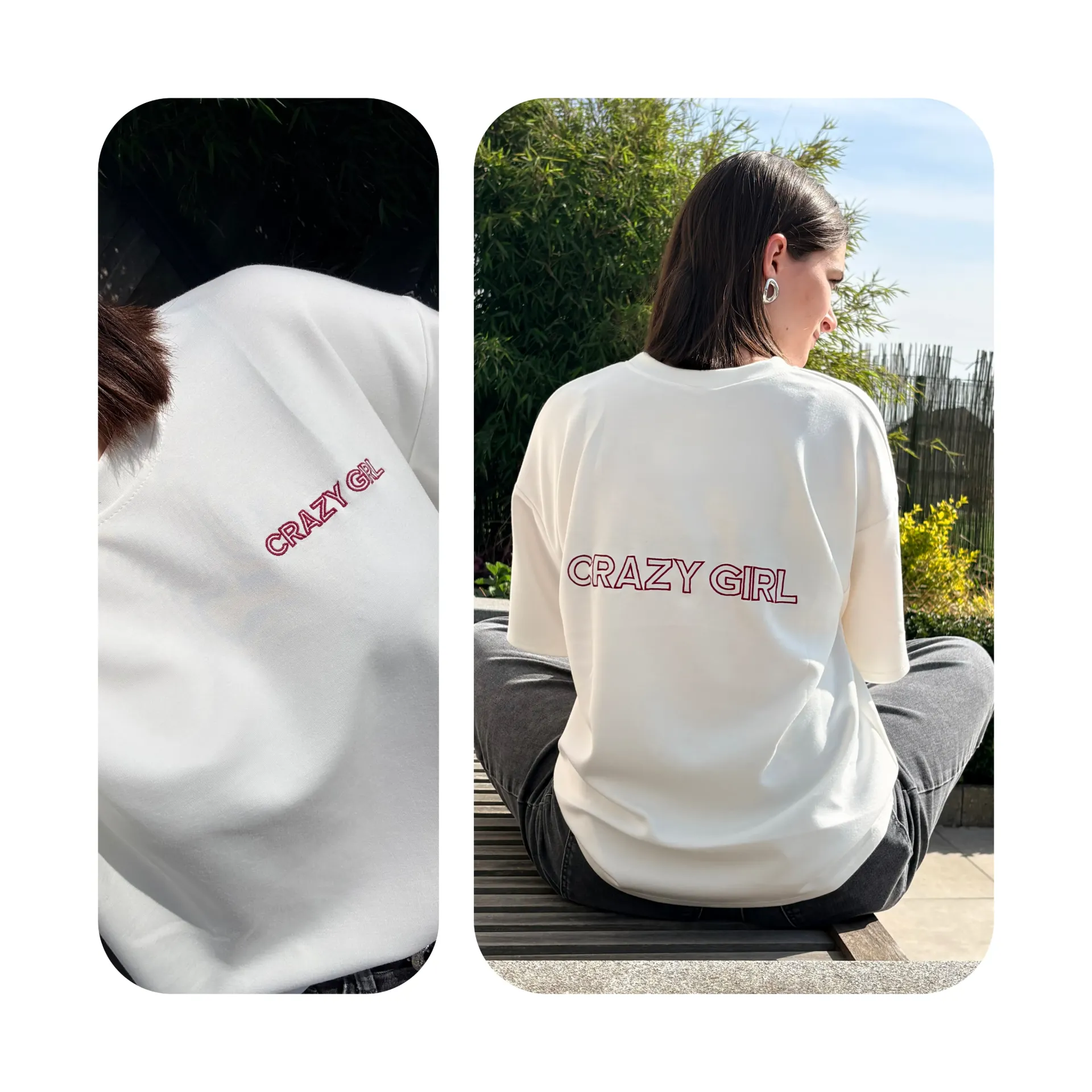 T-Shirt Crazy Girl (Blanc)